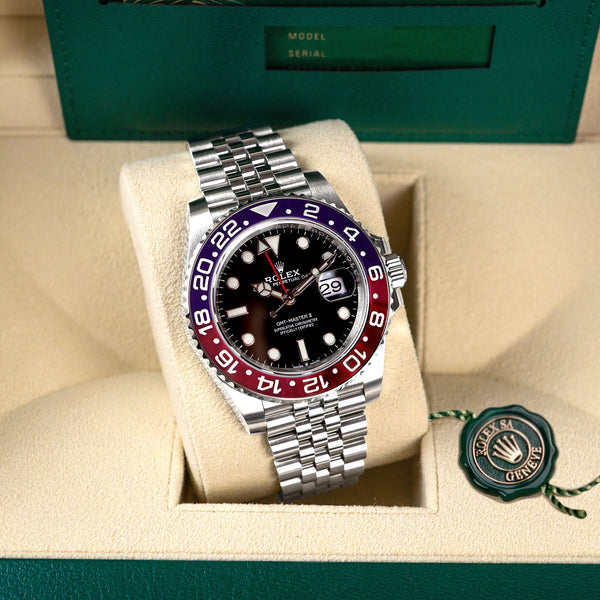 ROLEX GMT-MASTER II PEPSI 126710BLRO SS BLACK DIAL ON JUBILEE 09/20 BRAND NEW IN BOX FULL STICKERS