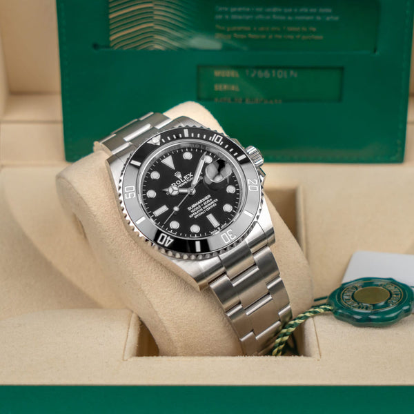 ROLEX SUBMARINER 126610LN SS BLACK DIAL OYSTER BAND CERAMIC BEZEL 09/21 BRAND NEW PARITIAL STICKERS COMPLETE